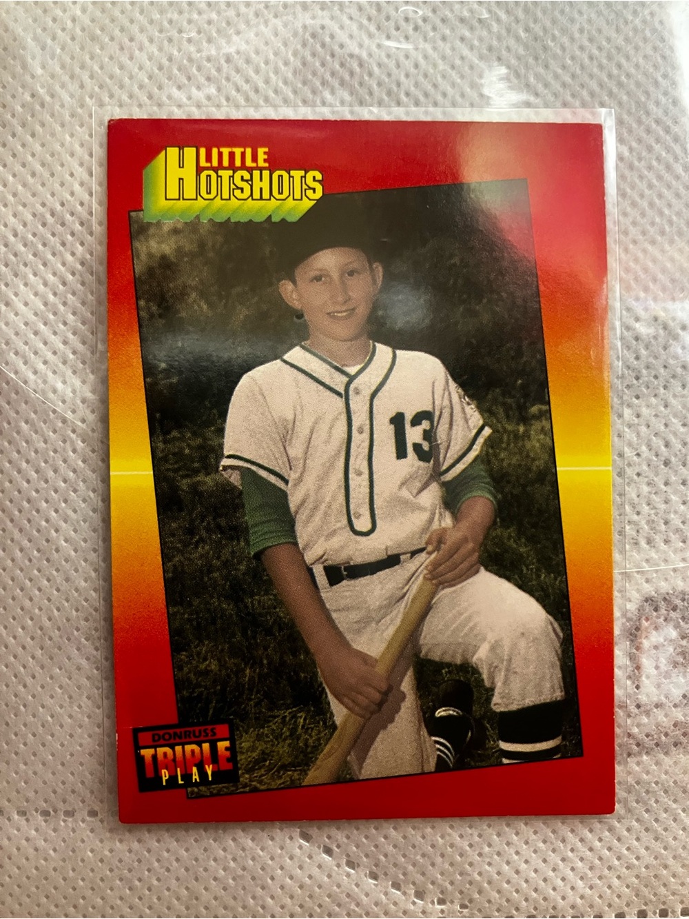 Little Hotshots Baseball Card - Red Gradient Design